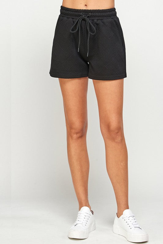 Textured Soft Shorts - Black