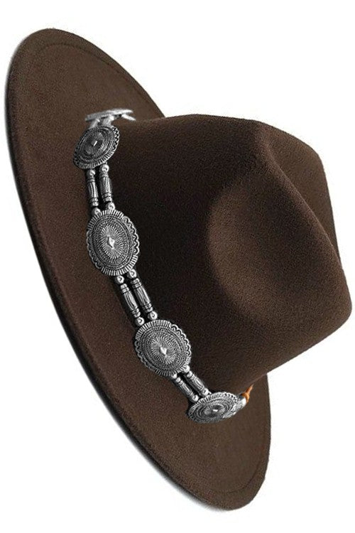 Western Concho Textured Suede Hat Band