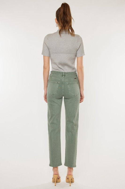Ultra High Rise 90's Straight Leg Jeans - Olive