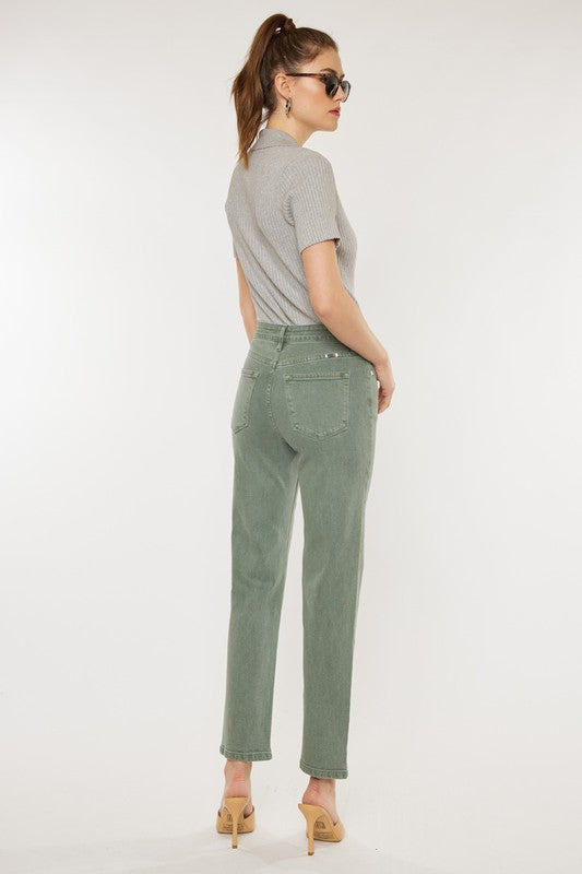 Ultra High Rise 90's Straight Leg Jeans - Olive