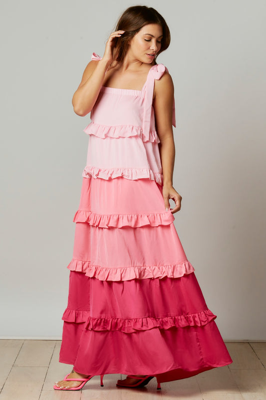 Ombre Tiered Maxi Dress