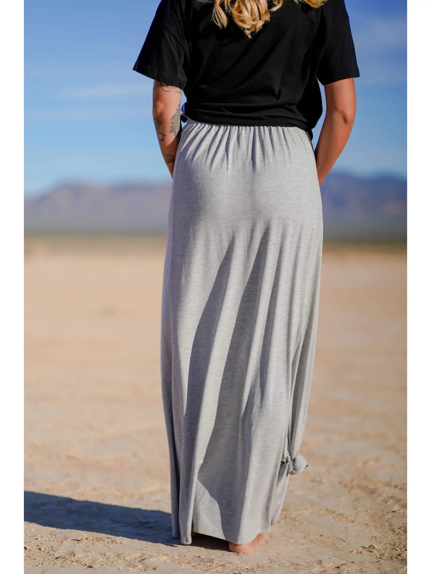 The Perfect Pocketed Maxi Skirt - Heather Gray