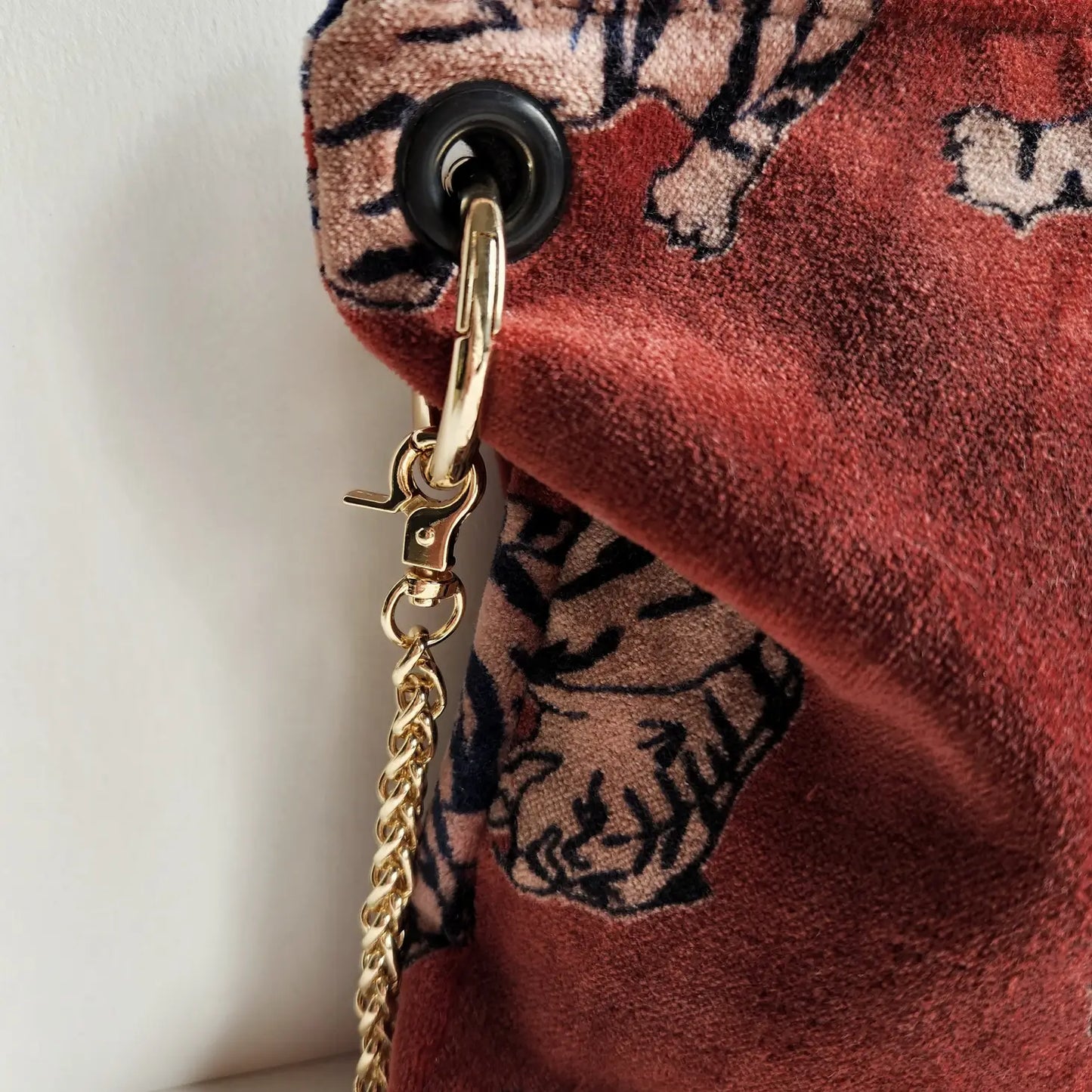 Ruby Velvet Tiger Crossbody Bag