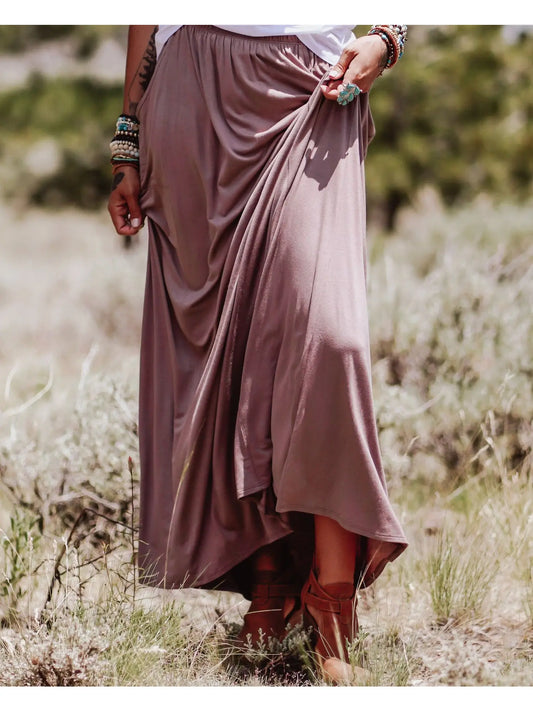 The Perfect Pocketed Maxi Skirt - Mocha