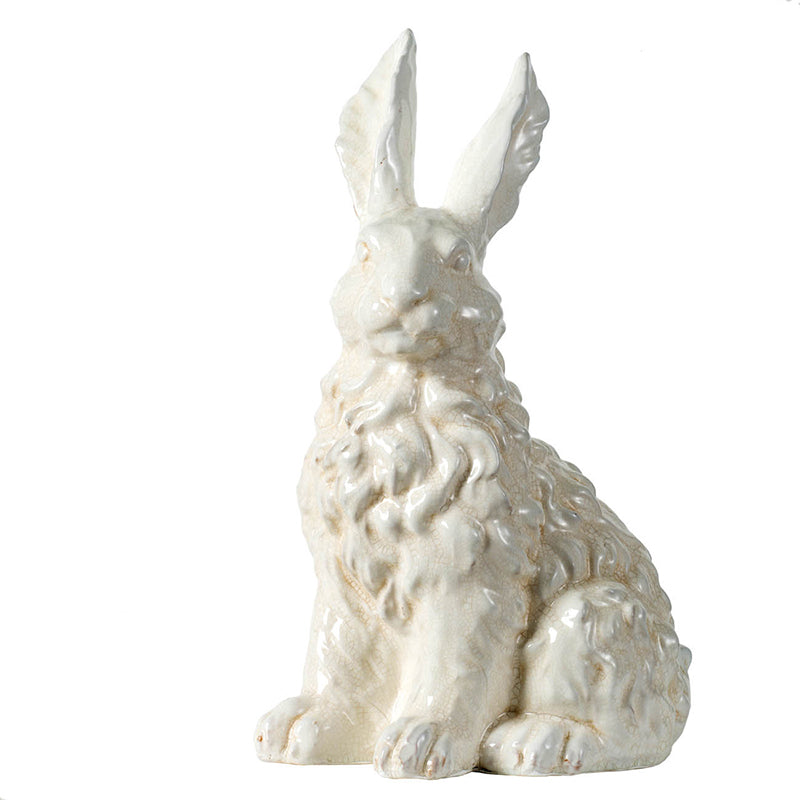 Glossy Crackled Ceramic Rabbit
