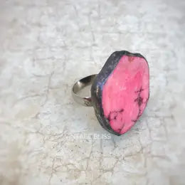 Soldered Pink Color Stone Ring