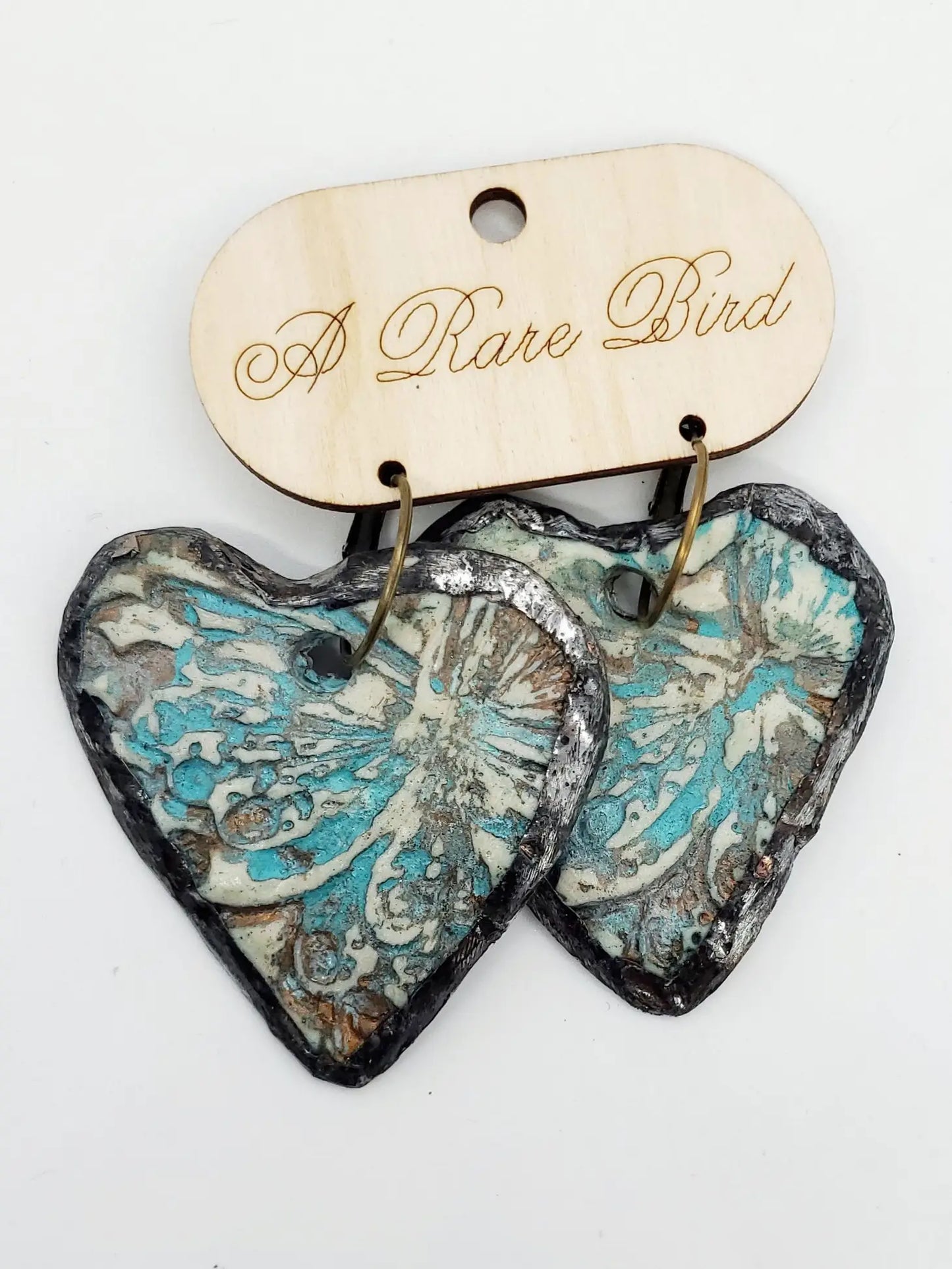 Hand-Carved Soldered Heart Earrings