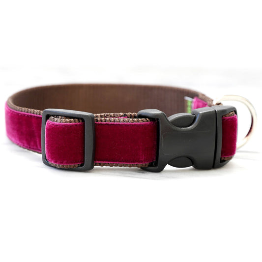 Bordeaux Red Velvet Dog Collar – ‘Merlot’