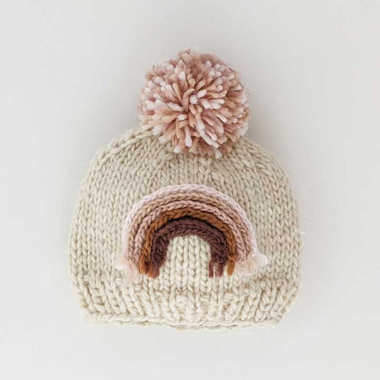 Mauve Rainbow Knit Kids Beanie Hat