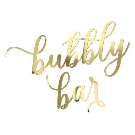 Sign Acrylic Gold Bubbly Bar