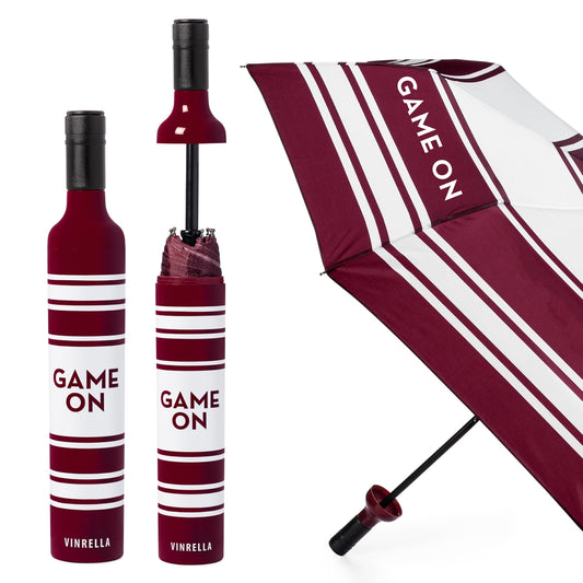 Game On - Maroon/White Bottle Umbrella