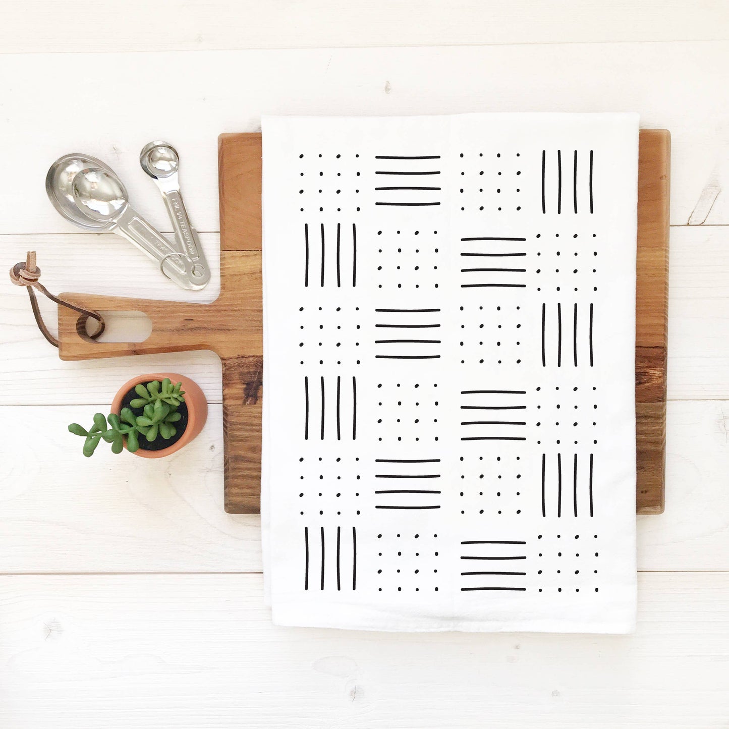 Mudcloth Style Tea Towel - Dots and Dashes