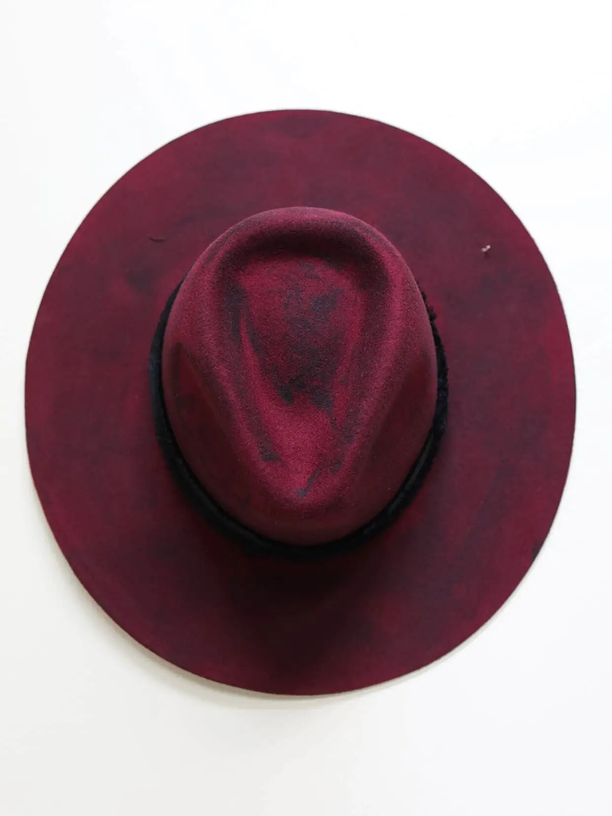 Bordeaux Wide Brim Felt Fedora Hat
