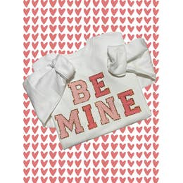 Be Mine Faux Patch Letters Sweatshirt