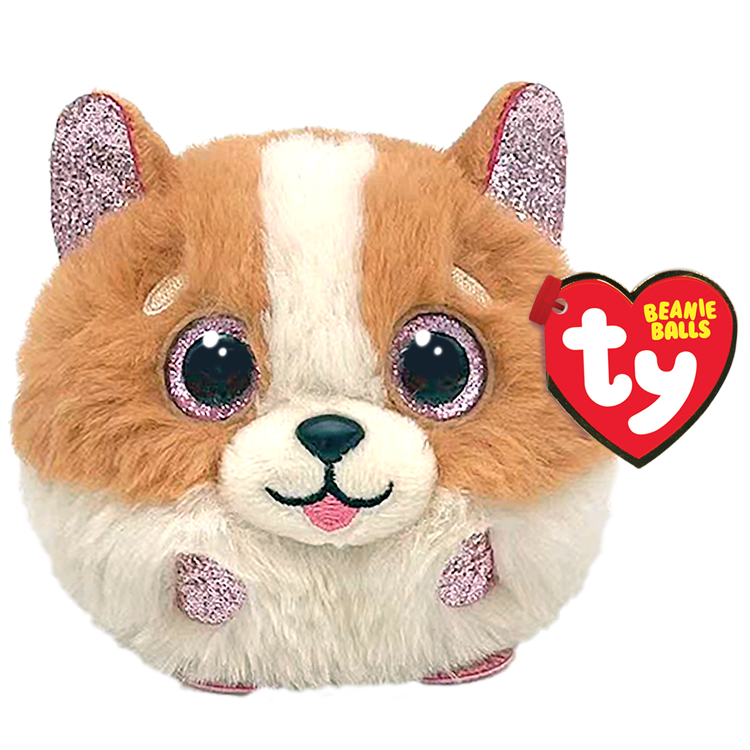 Ty Beanie Ball Tanner White and Brown Dog