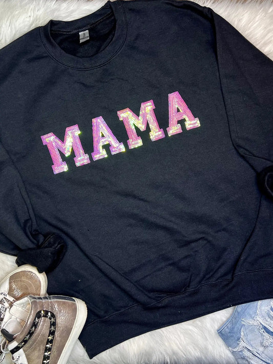 Sequin Mama Sweatshirt - Charcoal