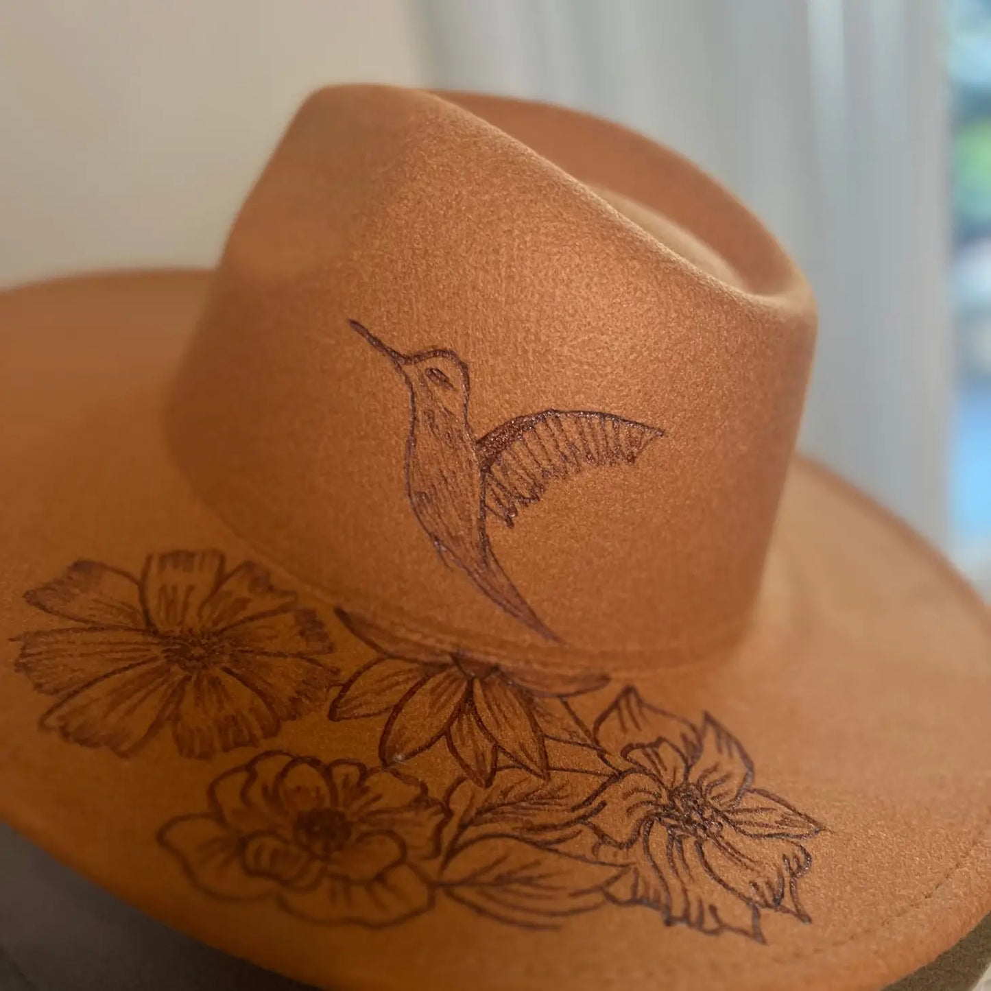 Hummingbird Burned Rancher Hat