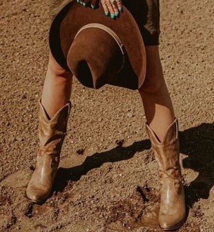 Western Cowgirl Mid Calf Boots
