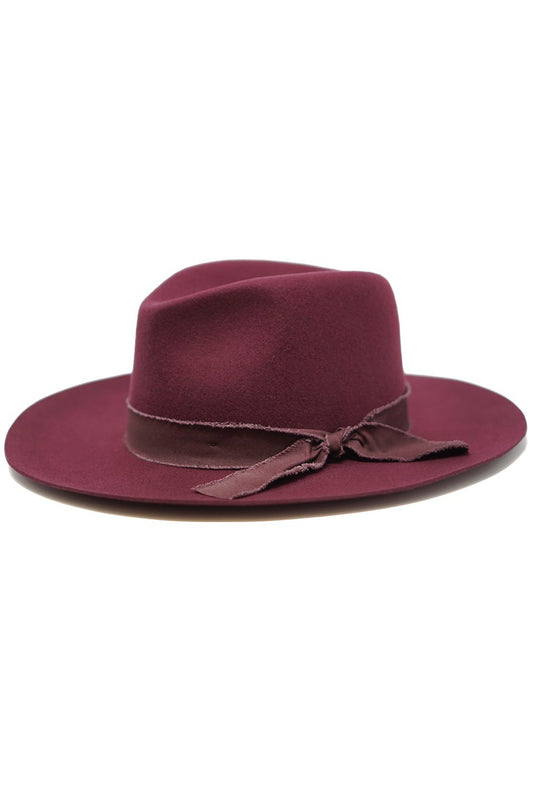 Olive & Pique Wool Felt Panama Hat - Burgandy