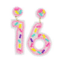 16th Birthday Beaded Earrings