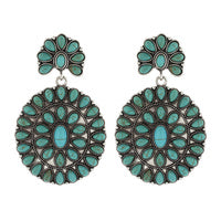 Western Concho Earrings - Turquoise