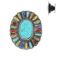 Turquoise Oval Concho Phone Grip