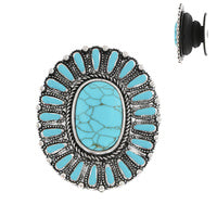 Turquoise Oval Squash Blossom Phone Grip