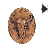 Longhorn Steer Western Phone Grip - Copper