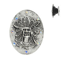Native American Chief Western Phone Grip - Silver
