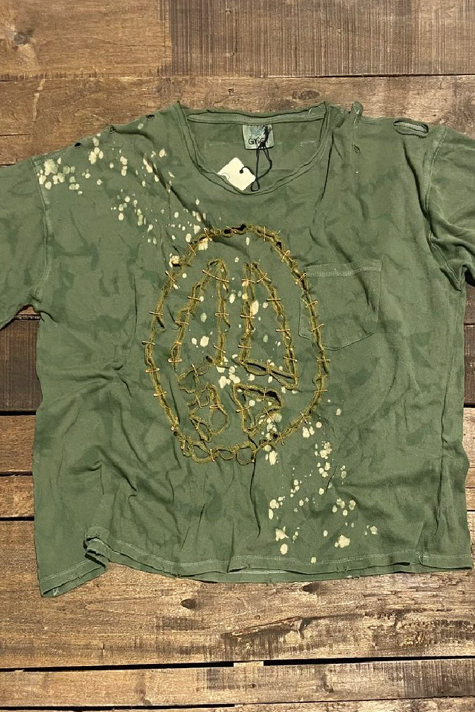 Jaded Gypsy Out Of Touch Tee - Olive Peace – The Society Marketplace