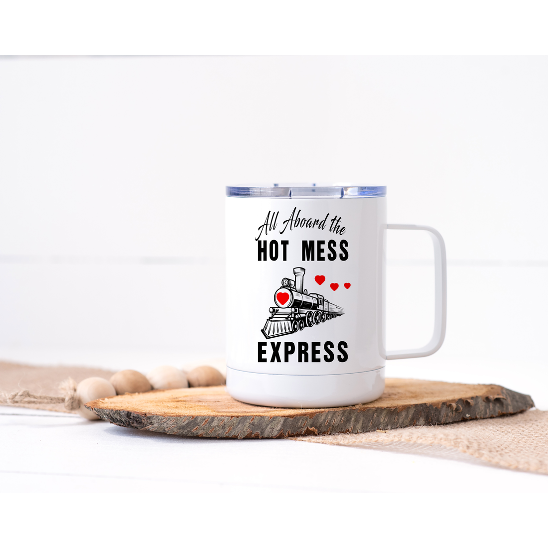 All Aboard the Hot Mess Express Stainless Steel Travel Mug