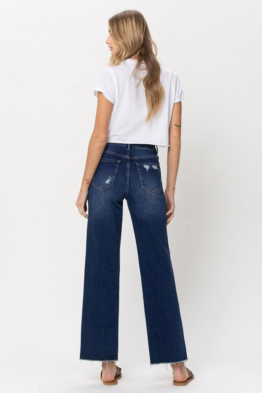 90's Super High Rise Slim Wide Leg Ankle Jeans