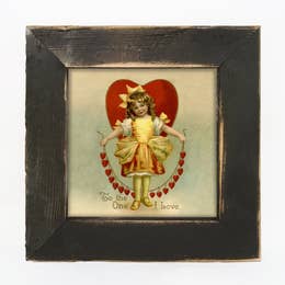 Girl with Hearts - Black Frame Small