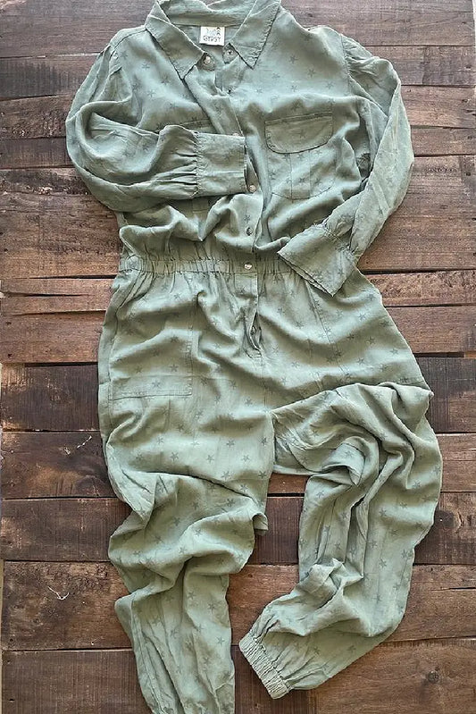 Jaded Gypsy Comet Seeker Jumpsuit - Olive