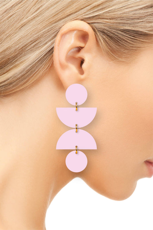 Lilac Pastel Geometric Dangle Earrings | Olivia