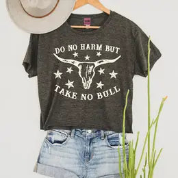 Do No Harm Cropped Tee - Charcoal