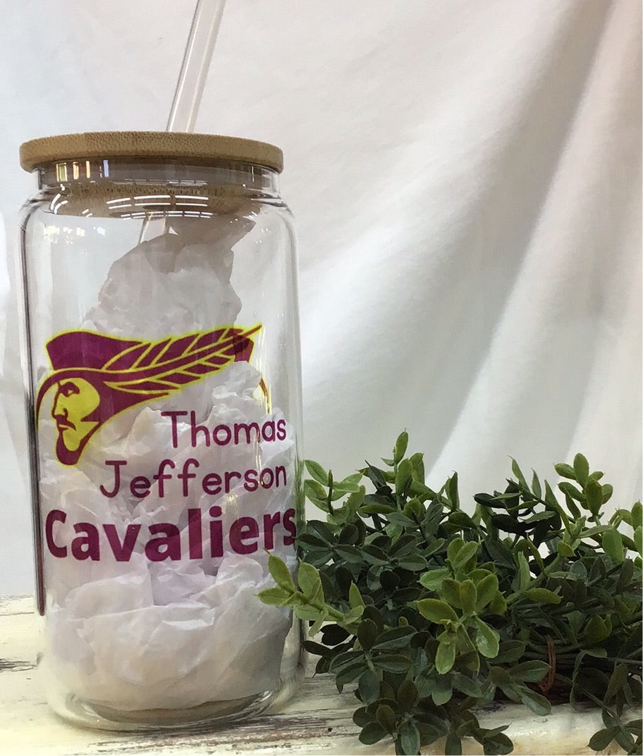 Thomas Jefferson Cavaliers Glass Cup