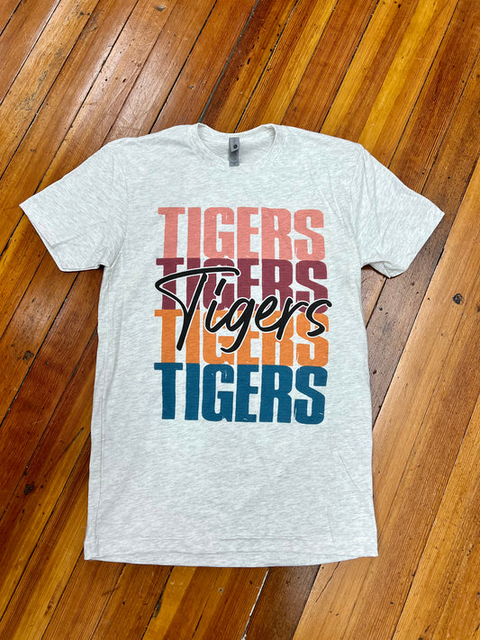 Tigers Colorful Mascot Graphic Tee