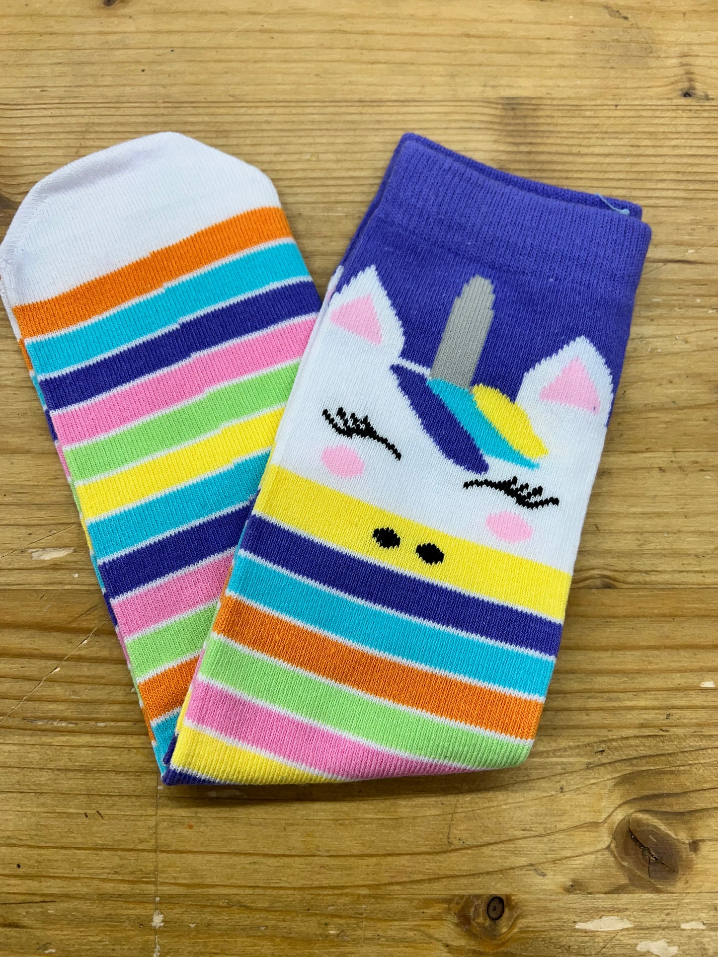 Striped Unicorn Socks
