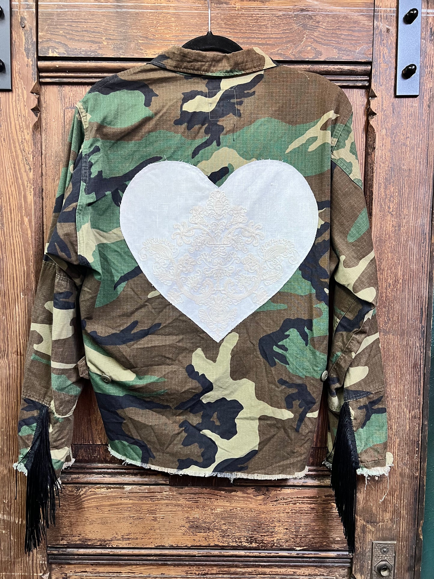 Customized Army Jacket - Heart Patchwork