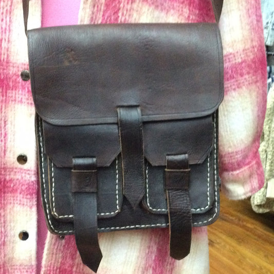 Front Flap Shoulder Bag W/Front Pockets