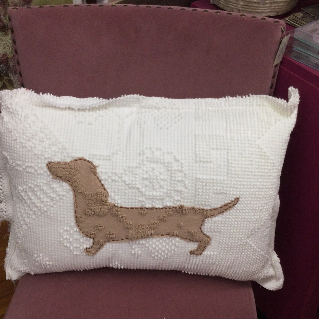 Weiner Dog Chenille Pillow