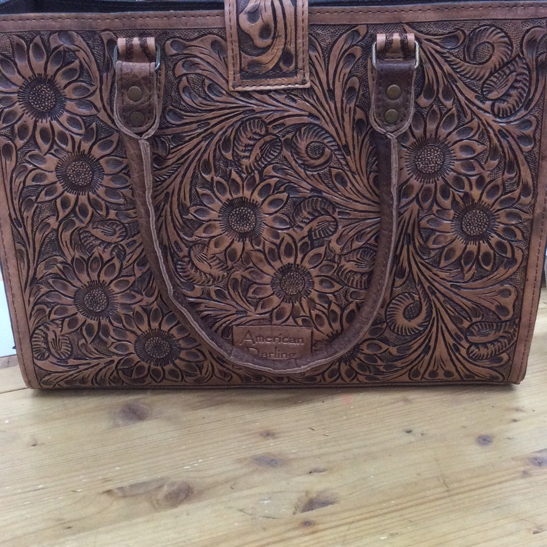 American Darling Large Tooled Leather Tote