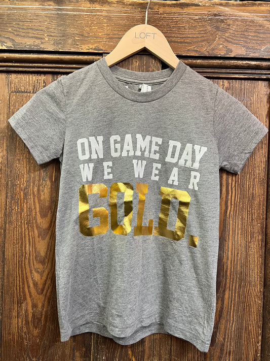 On Game Day We Wear Gold Kids Tee