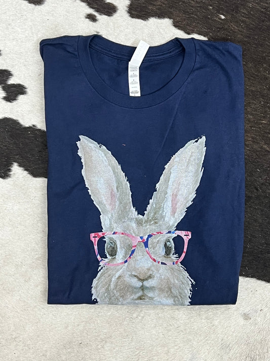 Bunny Wearing Glasses Graphic Tee