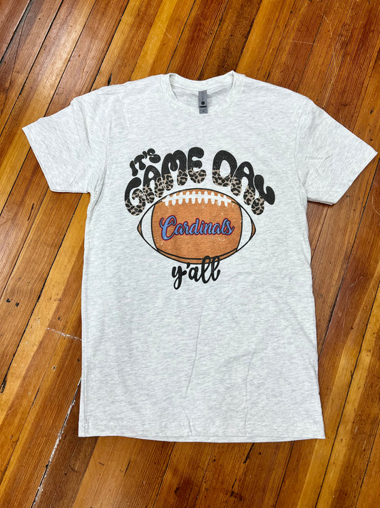 It's Game Day Y'all Football Graphic Tee - Cardinals