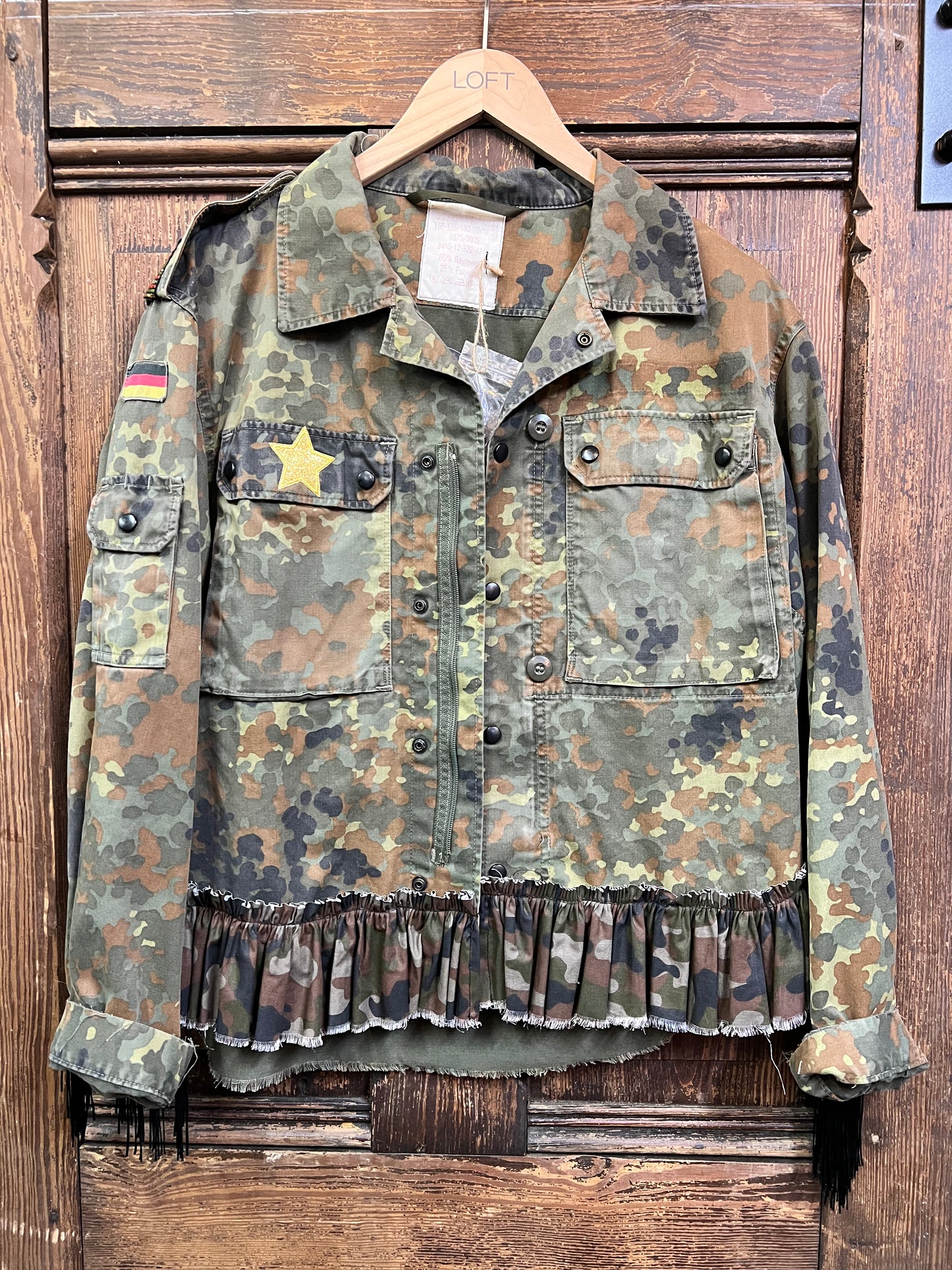 Customized Army Jacket - Varsity Letter Patchwork