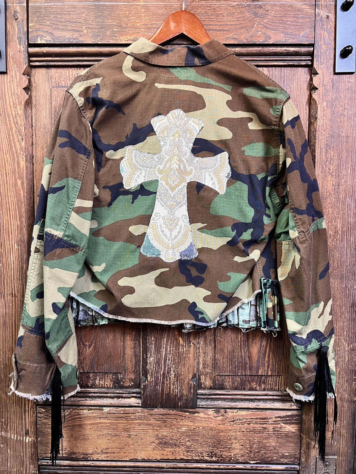 Customized Army Jacket - Patterned Cross