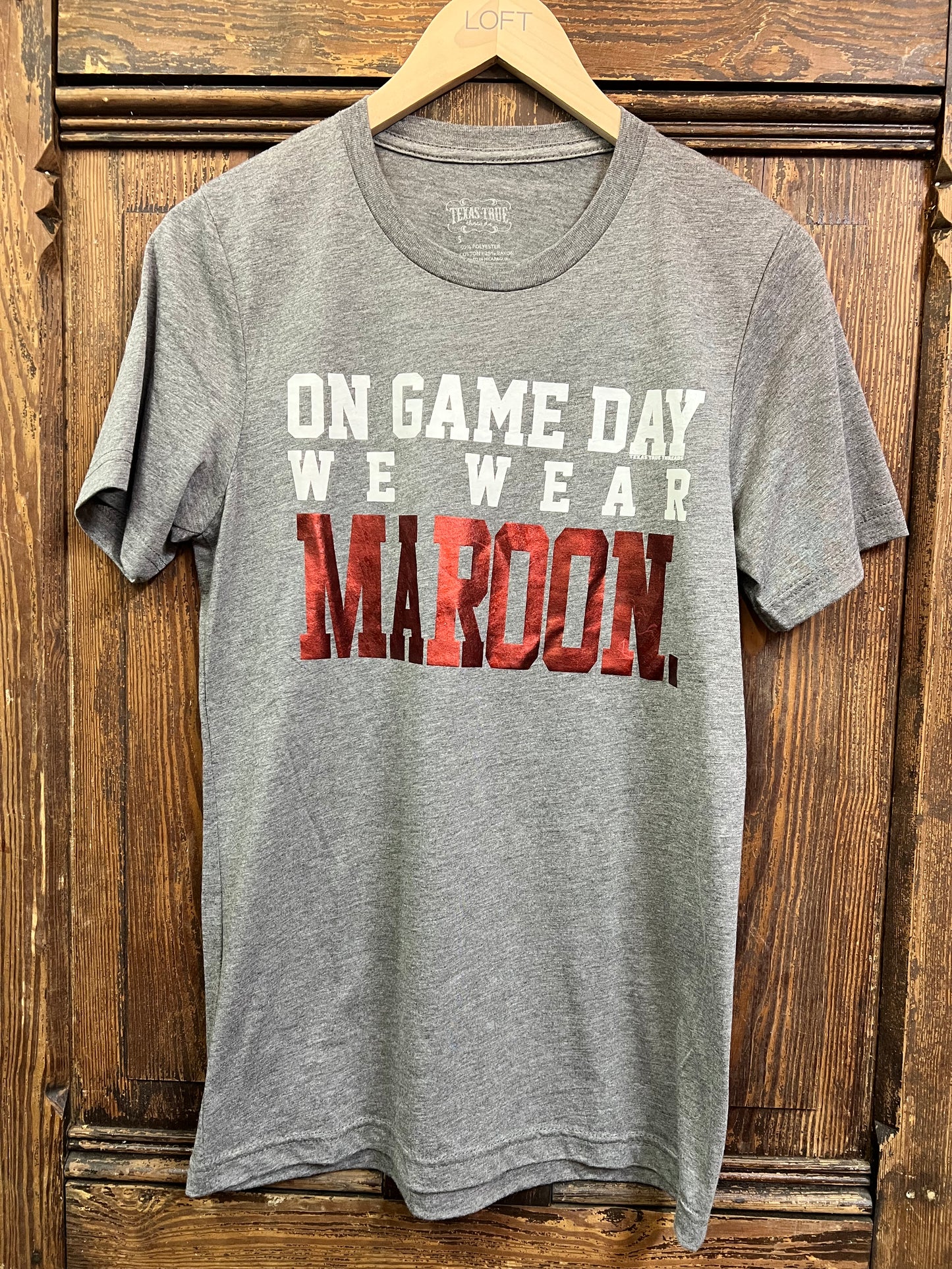 On Game Day We Wear Maroon Adult Tee