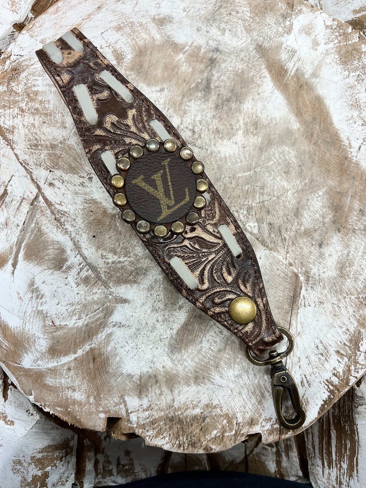 Up-cycled LV Wristlet Tooled